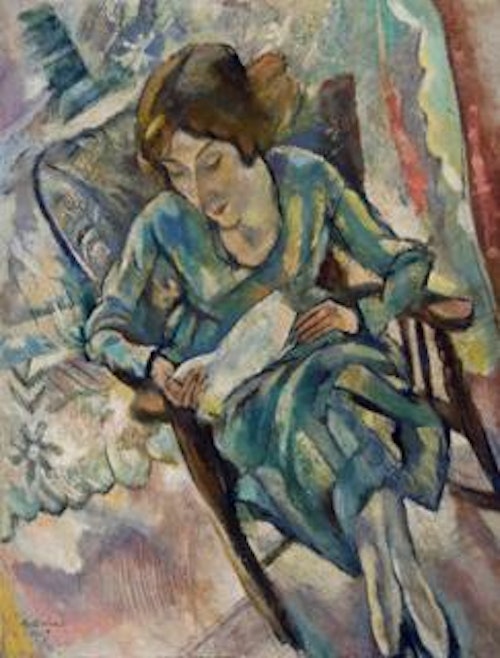 Girl in Green Reading