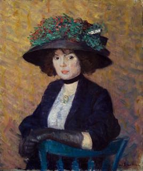 William Glackens — Woman with Green Hat