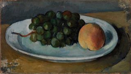 Grapes and Peach on a Plate (Grappe de raisin et pêche sur une assiette)