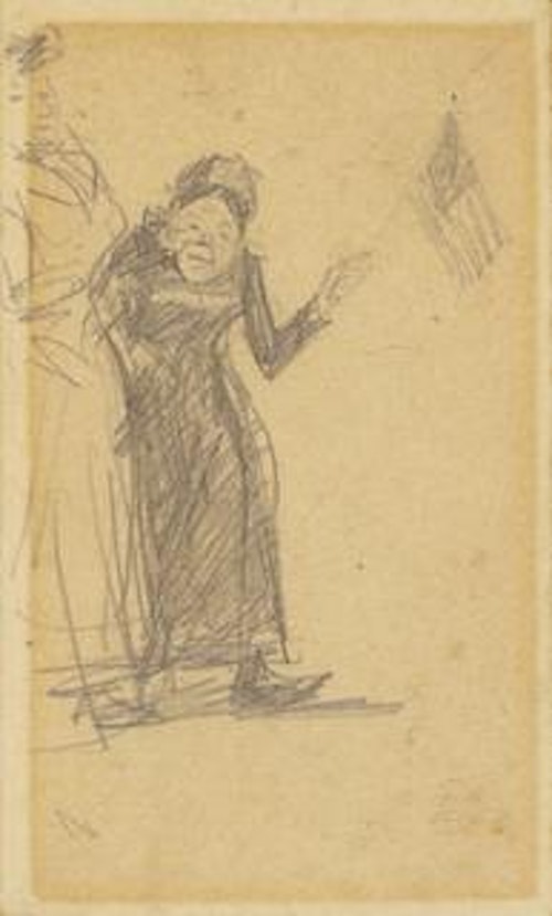 Woman Waving Flag