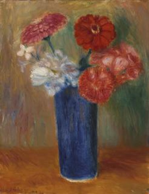 Flowers in a Blue Vase
