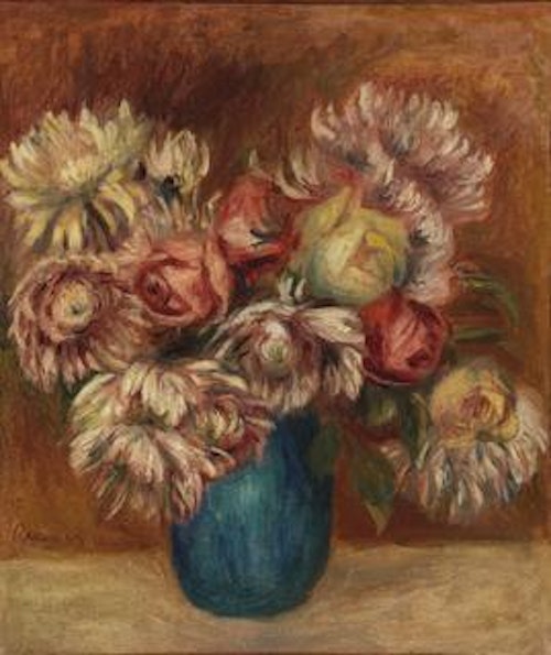Flowers in a Green Vase (Fleurs dans un vase vert)