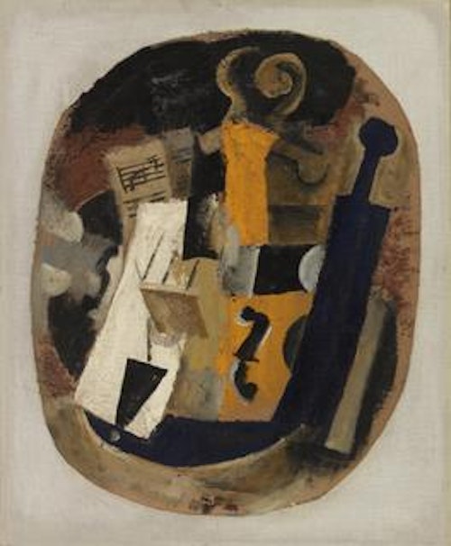 Violin, Sheet Music, and Bottle