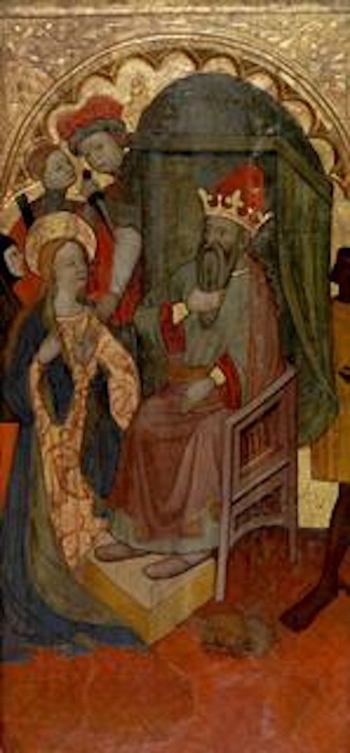 Saint Katherine of Alexandria before the Roman Emperor