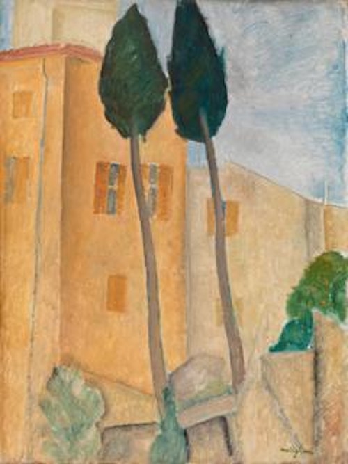 Cypresses and Houses at Cagnes (Cyprès et maisons à Cagnes)