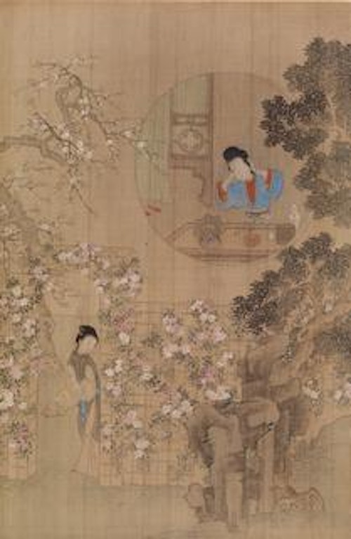 Woman in Garden - Woman in Circular Window