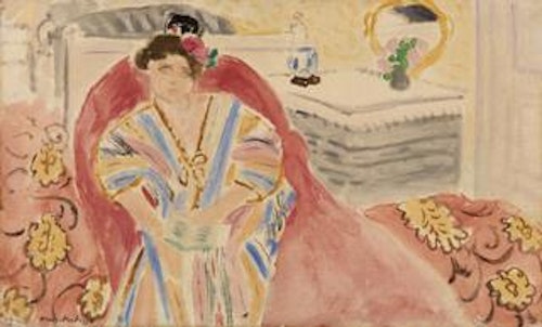 Woman on a Red Sofa (Femme sur un canapé rouge)