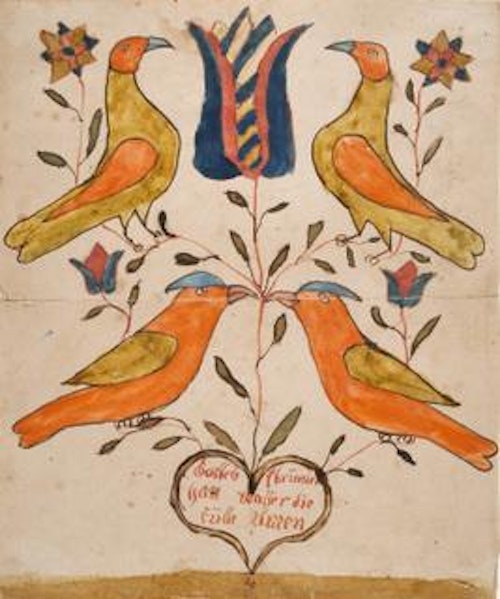 Four Birds, Tulip, and Heart