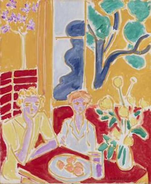 Two Young Girls in a Red and Yellow Interior (Deux fillettes, fond jaune et rouge)