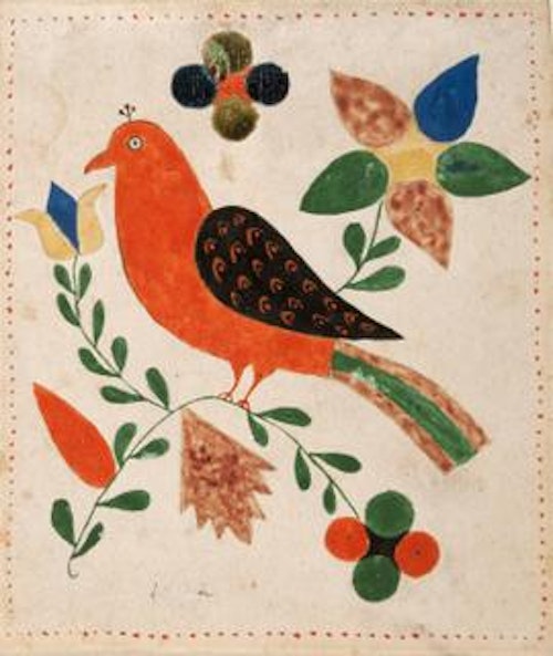 Bird Facing Left on Flowering Twig