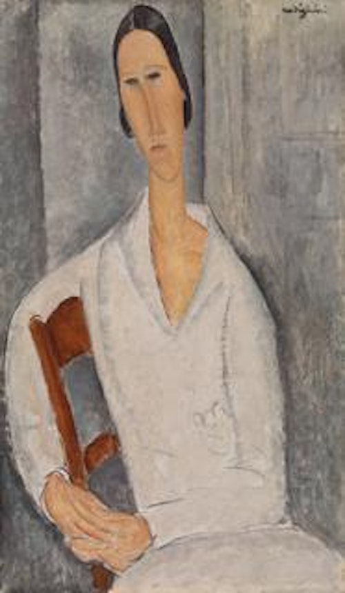 Madame Hanka Zborowska Leaning on a Chair (Madame Hanka Zborowska accoudée à une chaise)
