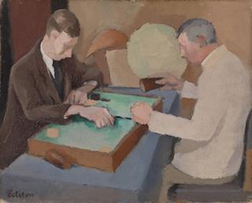 Two Men Playing Backgammon