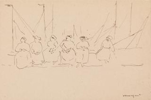Six Women on a Wharf