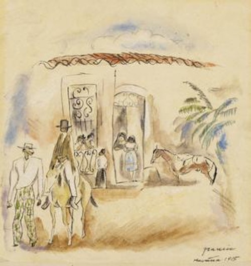 Figure Group, Man with Green Plaid Trousers