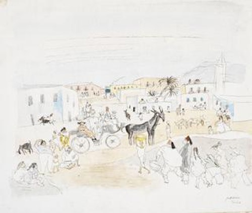 Landscape with Carriage and Figures, Tunis