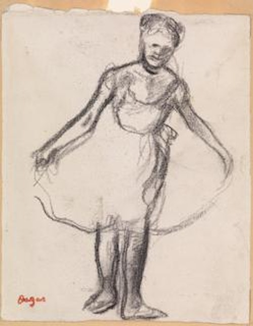 Standing Dancer Holding Tutu Skirt