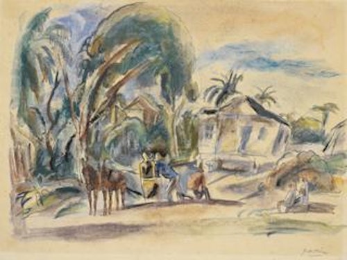 Landscape, Houses and Trees