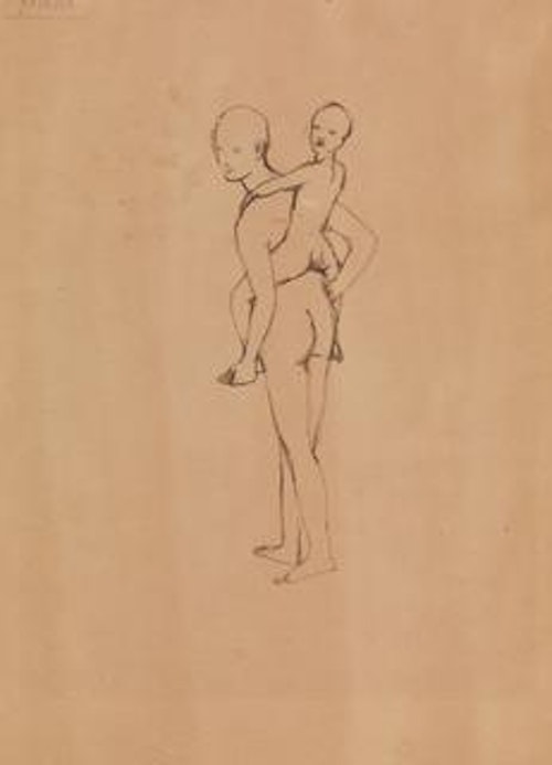 Nude with Child on Back