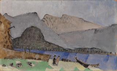 Mountains with Two Figures