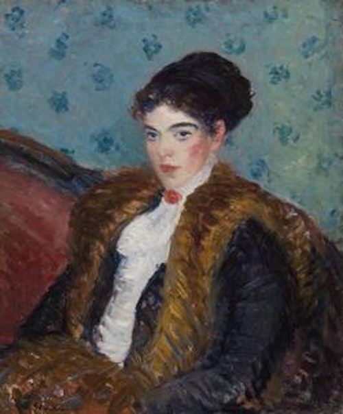 William Glackens — Girl with Fox Furs